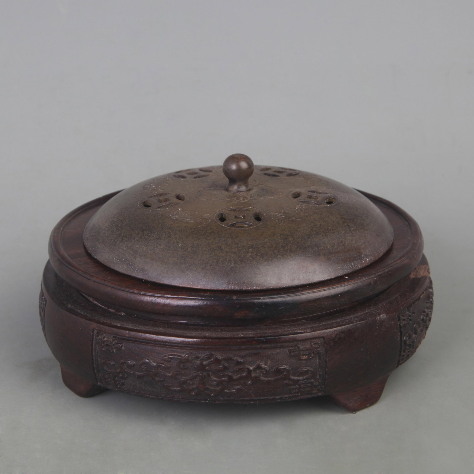 A FINE BAT PATTERN BRONZE INCENSE BURNER - 5