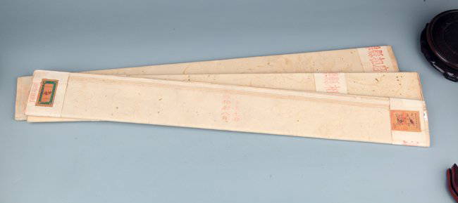 A GROUP OF XUAN PAPER; RICE PAPER: Qing Dynasty, L:25.75 in