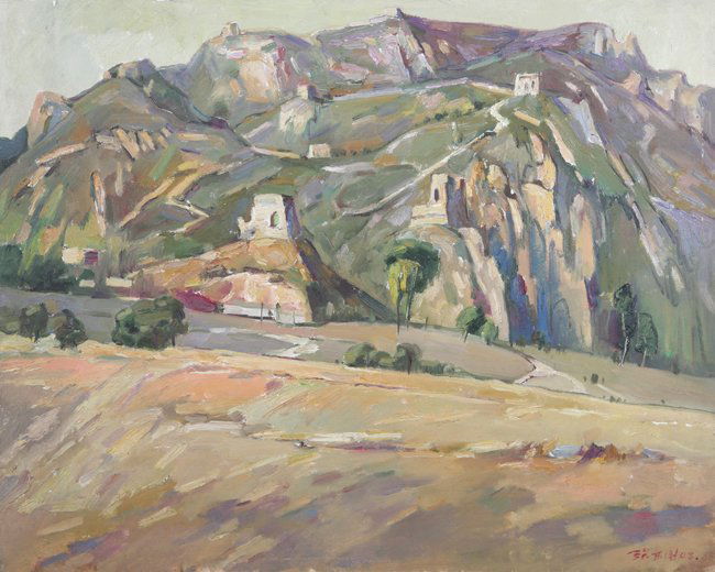 A ZHANG QING GUO OIL PAINTING (ATTRIBUTED TO, 1942 - ): The Greatwall, L:23.5 in×W:29.00 in