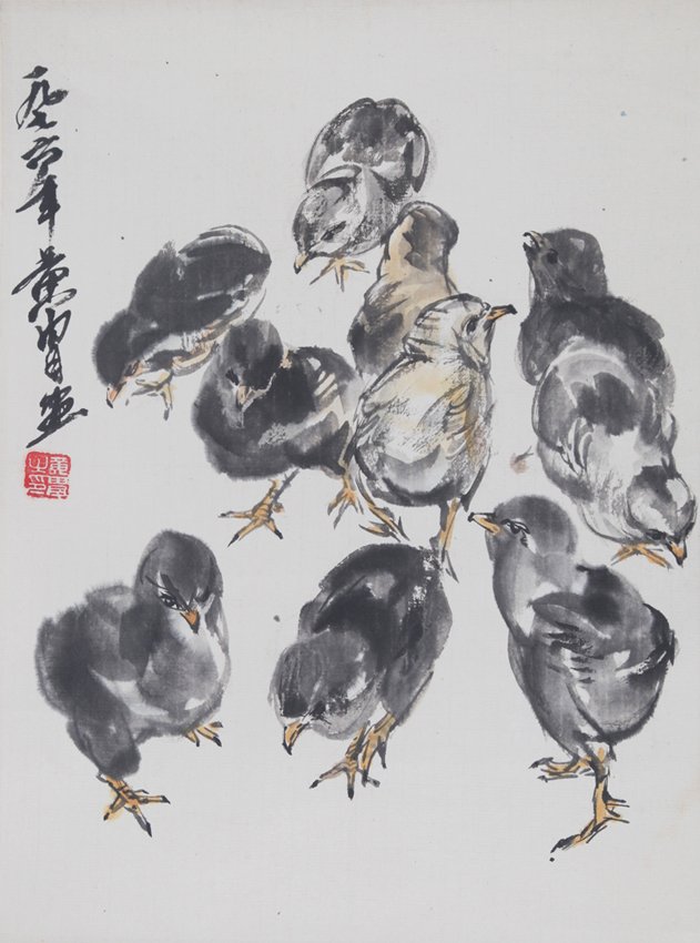 HUANG ZHOU (ATTRIBUTED TO, 1925-1997): Chicken, H: 16.1'' x W: 12.2''