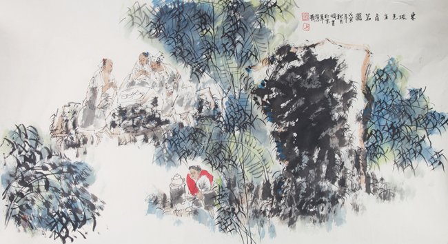 WANG MING MING (ATTRIBUTED TO, 1952 - ): Spring Trip, L:27.00 in×W:53.5 in