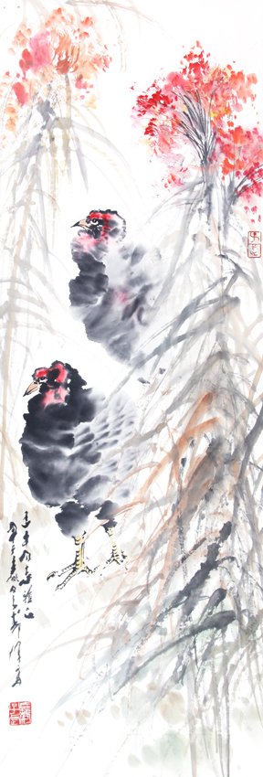 WANG ZI WU (ATTRIBUTED TO, 1936 - ): 1936— , H:41.5 inch×W:13.5 inch
