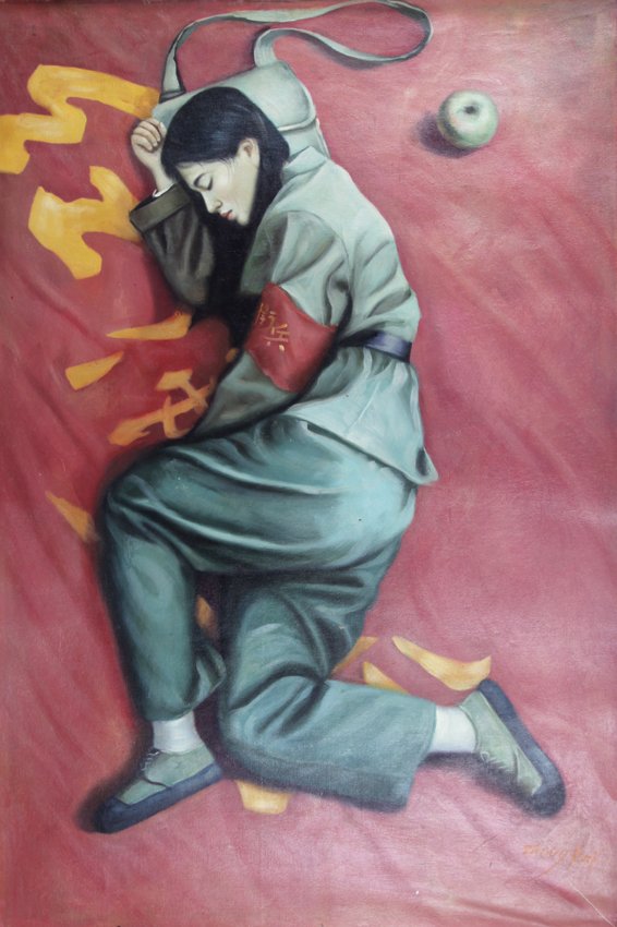 A ZHOU KAI OIL PAINTING: Modern, L:36.00 in×W:24.5 in