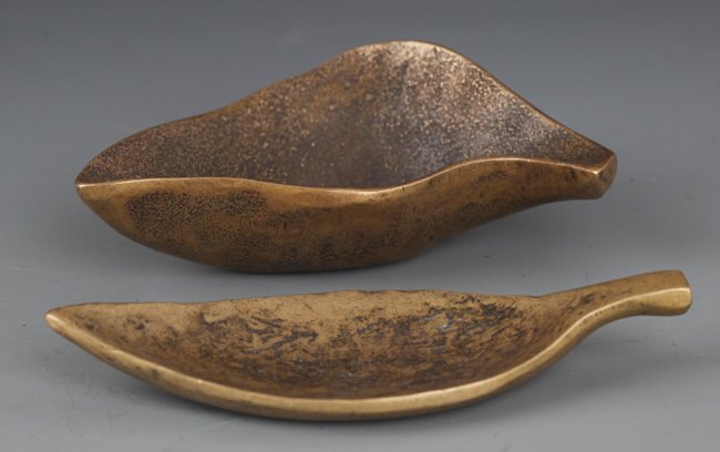 A SET BRONZE BRUSH WASHER: A SET BRONZE BRUSH WASHER. Ming Dynasty, Long: 4.00 inch x 4.5 inch