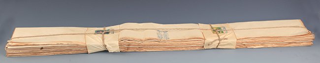 A GROUP OF XUAN PAPER, MI ZHOU DOU FU GONG XUAN: Da Qing Qian Long 50 Nian, L:37.75 in