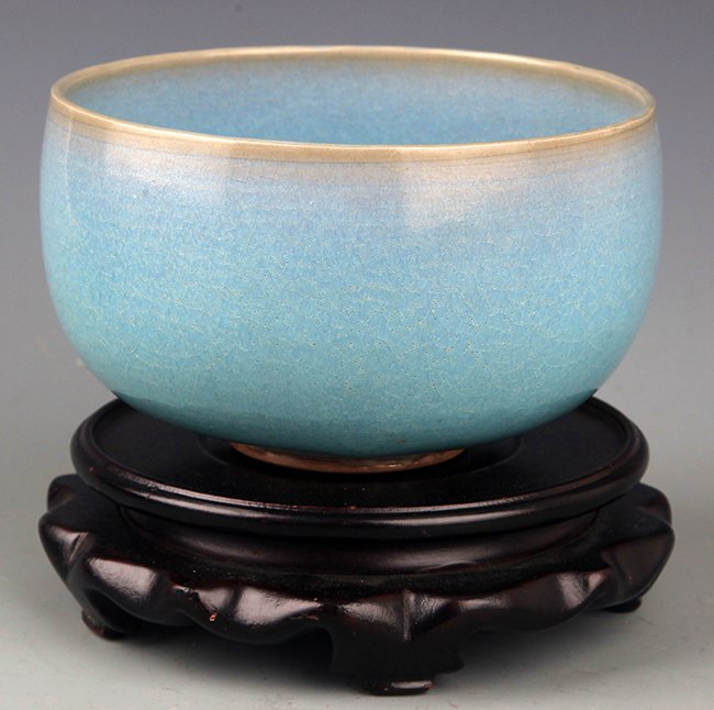 A SMALL BLUE COLOR PORCELAIN BOWL (1 of 4)