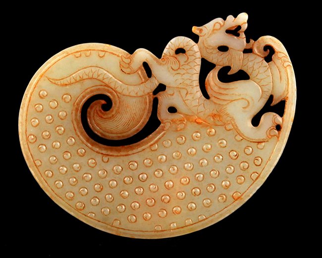 A DRAGON CARVING OLD JADE (1 of 5)