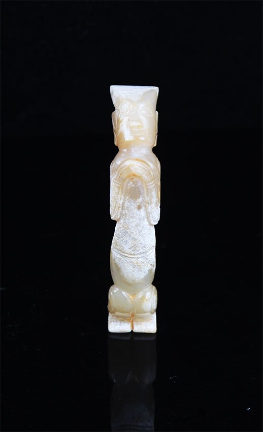 A FINE FIGURE OF GROOMS JADE (1 of 6)