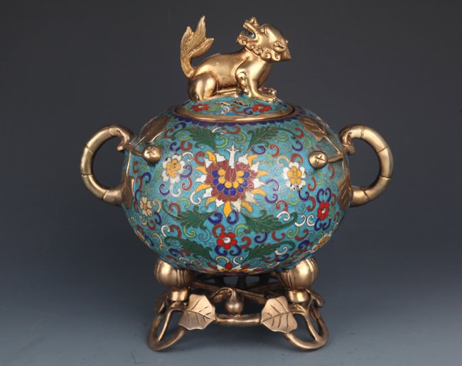 A FINELY CARVED COLORFUL BRONZE AROMATHERAPY (1 of 8)