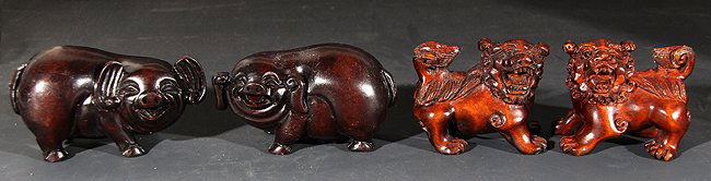 A SET OF TWO FINE BOXWOOD DECORATION (1 of 7)