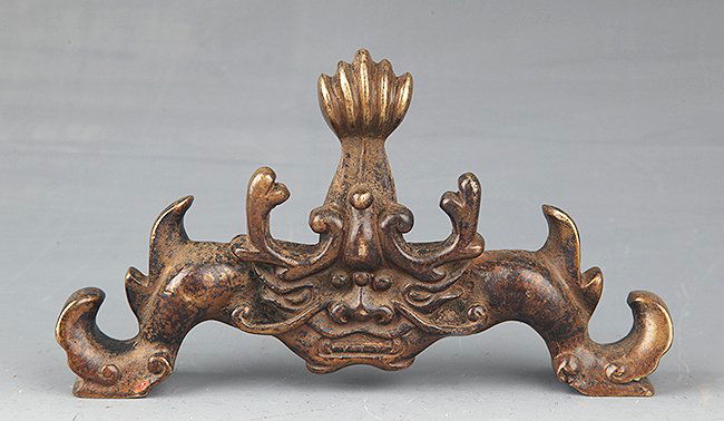 A FINELY MADE BRONZE BRUSH STAND (1 of 5)