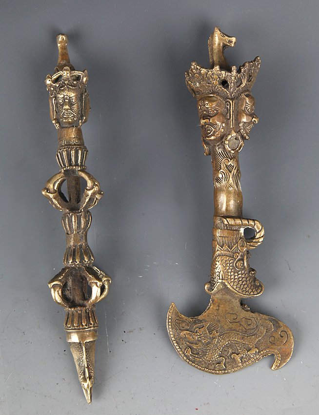 A SET OF TWO TIBETAN RELIGIOUS OBJECT (1 of 5)