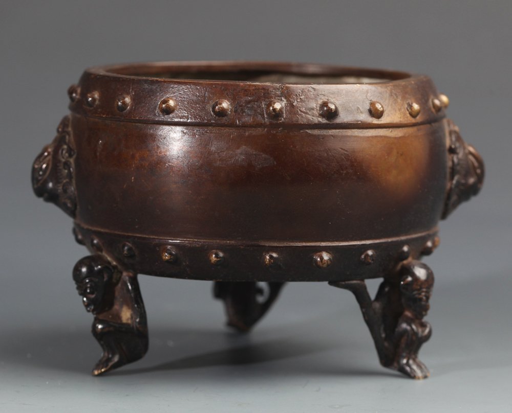 FINE DRUM SHAPE BRONZE CENSER (1 of 4)