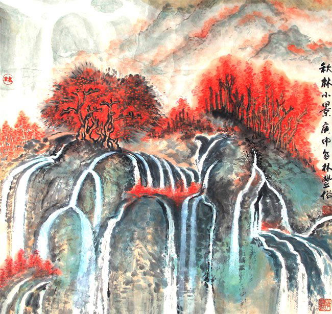 A LIN FENG YU CHINESE PAINTING (ATTRIBUTED TO) (1 of 4)