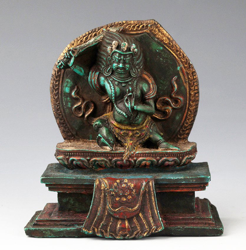 A FINELY CARVED TURQUOISE TIBETAN BUDDHA (1 of 6)