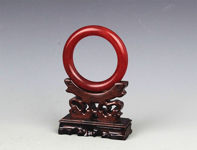 A FINE RED COLOR JADE BANGLE (1 of 3)