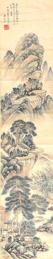 A BO SONG CHUAN PAINTING, ATTRIBUTED TO: Modern, High:42.00 inch x Width:8.5 inch