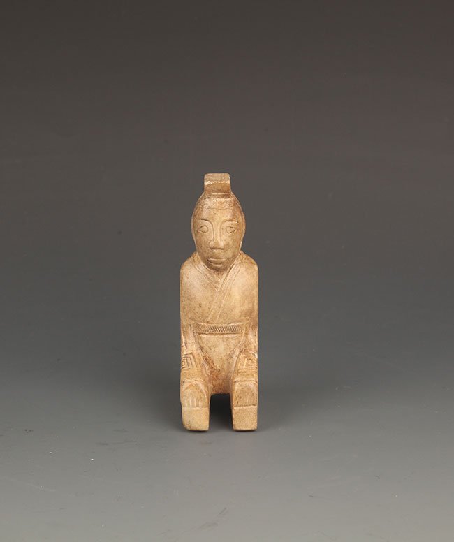 A FINE HUMAN FIGURE PALE CELADON JADE (1 of 5)