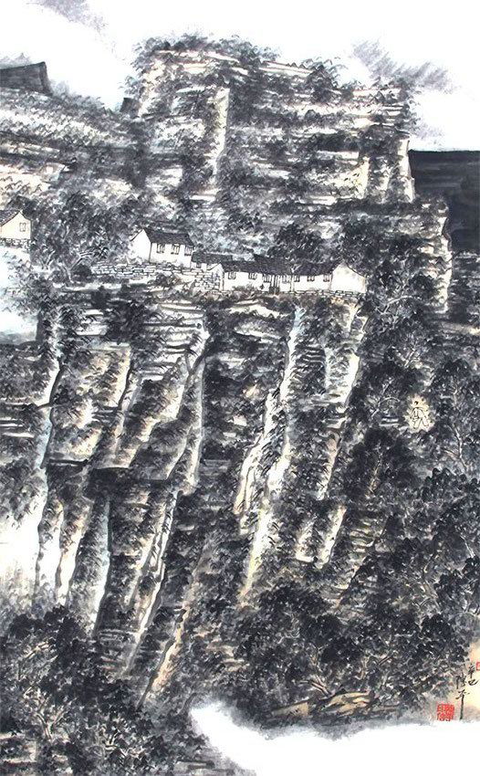 CHEN PING CHINESE PAINTING (ATTRIBUTED TO ): Contemporary, High: 44.00 inch × Width: 27.00 inch