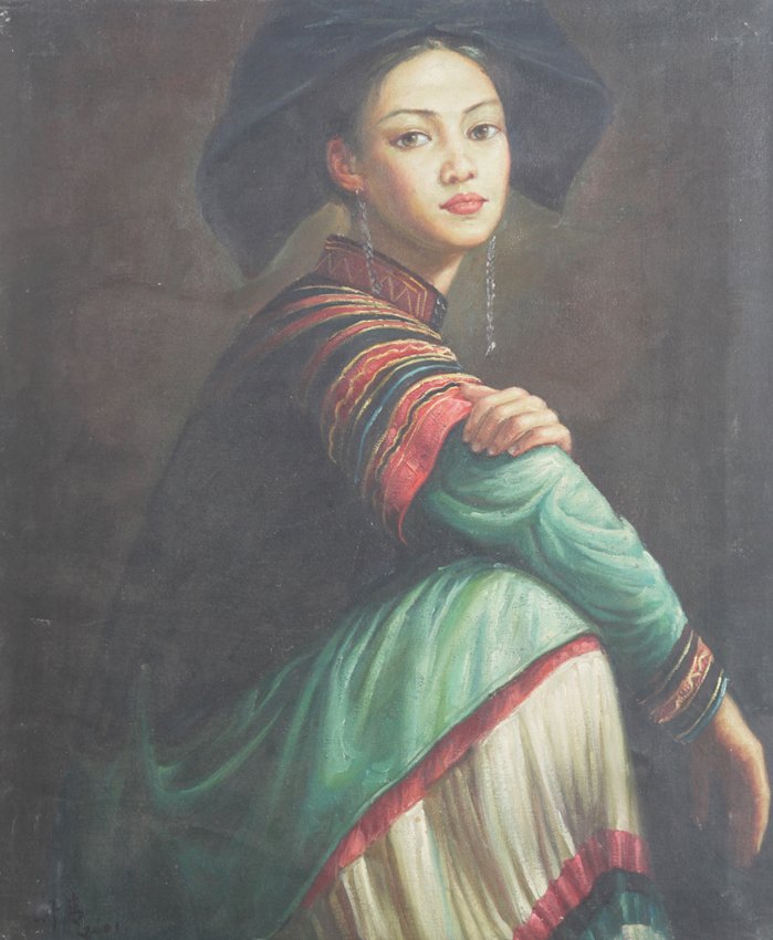 A FINE CHEN DAN QING OIL PAINTING (1 of 2)