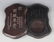 A FINELY CARVED STONE INK WITH WOODEN BOX