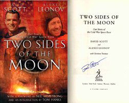 866: Apollo 15 David Scott Autograph: (British first edition, 415pp., hard cover, dust jacket) "In this unique dual autobiography, astronaut Scott and cosmonaut Leonov recount their exceptional lives and careers spent on the cutting edge
