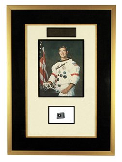 Apollo 15 Snap Used on Lunar Surface w/ Dust: This 1 x 1.25" piece of beta cloth carries a metal snap and according to David Scott, was used by him on the lunar surface during the Apollo 15 mission.This item has remained in David Scott's personal