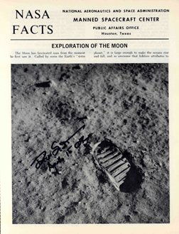 Apollo 15 David Scott Autograph: on the front cover of a "NASA Facts" brochure. Scott has signed in black Sharpie. Very good condition.