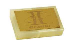 Gemini II Paperweight: Gemini II Paperweight White stone rectangular paperweight (3x2") with a brass plate inscribed "Gemini II, 1961-1966". Attractive. From the personal collection of Astronaut David Scott.