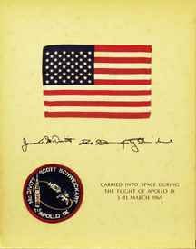 Flown Apollo 9 US Flag & Patch
