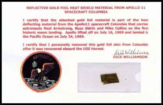 Flown Apollo 11 Gold Foil