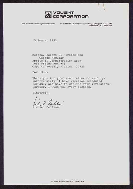 Michael Collins Autograph