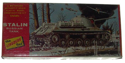 Lindberg 1966 Stalin Russian Tank Plastic Model K: Lindberg 1966 Stalin Russian Tank Plastic Model Kit Manufacturer: Lindberg (U.S.) Name of Model: Stalin Russian Tank Kit #: 6027 Type of Box: Wrapped Date of Model: 1966 Condition of Box: Near mint Co