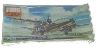 Frog 1960's Martin Marauder II (B-26C) Plastic Mo: Frog 1960's Martin Marauder II (B-26C) Plastic Model Kit Manufacturer: Frog (England) Name of Model: Martin Marauder II (B-26C) Kit #: F338 Type of Box: Printed Date of Model: 1960's Condition of Box: