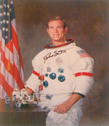 NASA Apollo 15 Astronaut David Scott Autograph: on an official NASA color publicity photograph of the astronaut in his space suit. Scott signed in black Sharpie. Excellent condition.
