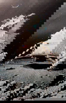 "Man's First Step" by Norman Rockwell, 1967 (20 x: "Man's First Step" by Norman Rockwell, 1967 (20 x 31") A multicolor limited edition lithograph (No. 816/1000) depicting the Lunar Module touching down on the lunar surface. The original painting was d