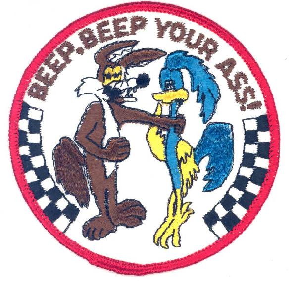 Apollo 14 Mission Patch "Beep, Beep your Ass": (4" dia.) Embroidered Mission Patch "Beep, Beep your Ass" formerly from the Apollo 9 & 15 astronaut David Scott collection. Aurora COA included. Excellent condition.