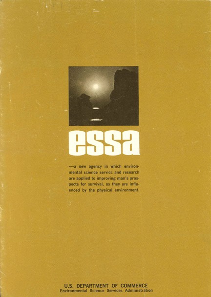 1966//1967, Lot of 2 "ESSA" Satellite Brochures: "ESSA a new agency" PI66001, (96pp., soft cover stapled) and a fold out brochure "ESSA Weather Watch in Space" GPO: 1966 O-220-524. Good condition with modest cover faults.