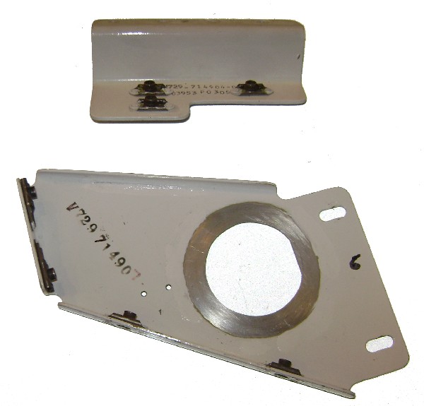 Lot of 2 Space Shuttle Hardware: 1). (4.50 x 1.50") Space shuttle hardware. Part No. V729-714904-001 03953 P0305. 2). (8 x 4.25 x .50") Space shuttle hardware. Part No. V729 714907.