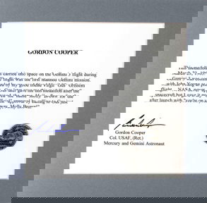 Flown Gemini 3 Medallion Gus Grissom John Young