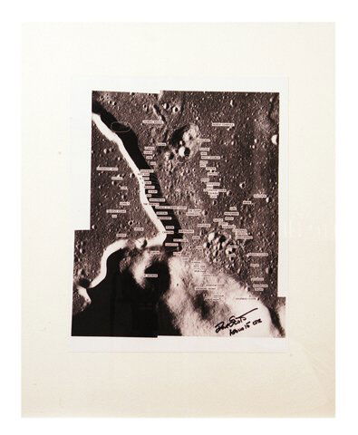 David Scott Autograph: David Scott Autograph on Apollo 15 Landing Site Map This black and white photograph (11x14") of the Apollo 15 lunar landing site is mounted on an ivory matboard (16x20"). Excellent condition