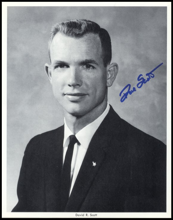 Gemini GT-08 Dave Scott Autograph: on black and white (8x10") lithograph. Excellent condition. Ex the astronaut David Scott Collection.