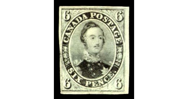1855, 6p Brownish Gray used single with M