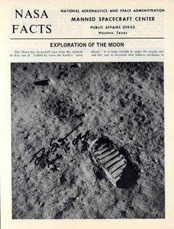 Apollo 15 David Scott Autograph: on the front cover of a "NASA Facts" brochure. Scott has signed in black Sharpie. Very good condition. Ex: the David Scott collection.