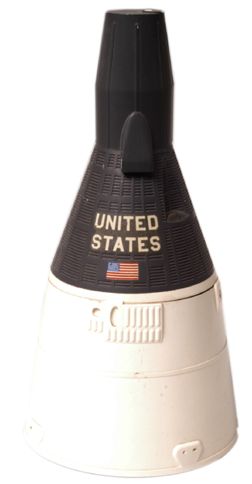 David Scott's Gemini Capsule Model: David Scott's Gemini Capsule Model. Missing the "Gemini - McDonnell" Lucite base as commonly seen with this model. Otherwise in excellent condition. Formerly from the collection of David Scott, COA in