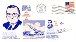 David Scott Autograph: on a cover celebrating Hugh L. Dryden 1898-1965. First deputy of administrator of NASA, and Astronaut David Scott Director, delivers opening remarks. This cover has a Edwards CA cancel dated Mar 26, 1