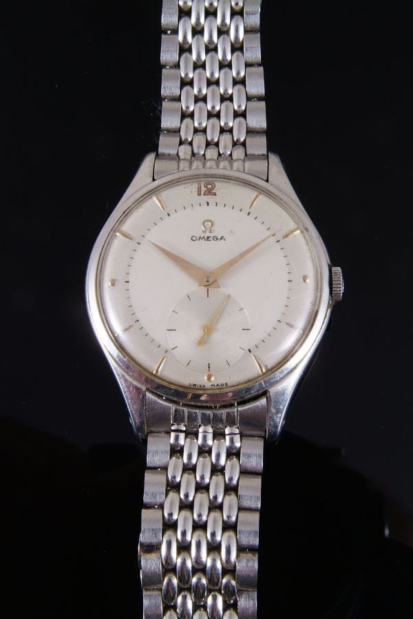 Omega, a gentleman's stainless steel wrist watch,