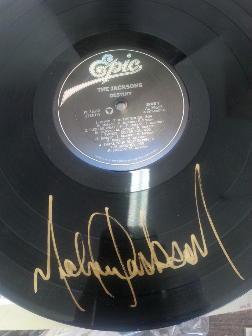 MICHAEL JACKSON SIGNED JACKSON'S DESTINY LP