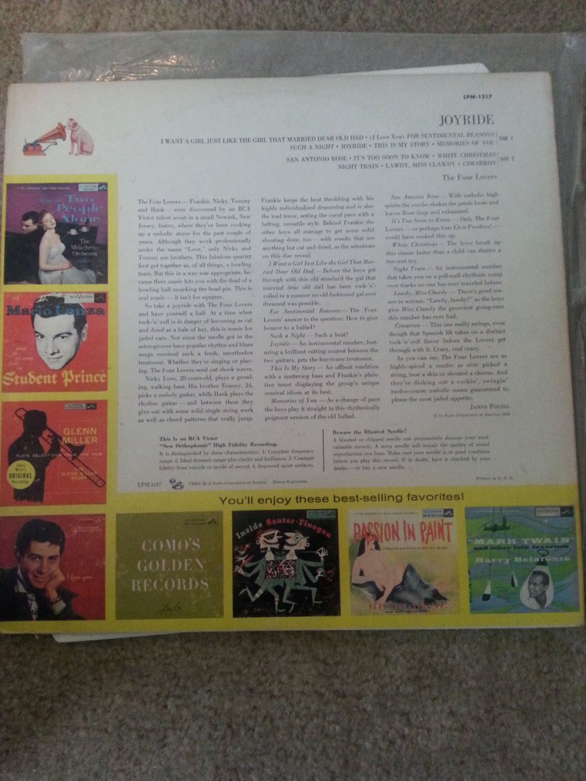 FRANKIE VALLI-THE FOUR LOVERS-ORIGINAL 1ST PRESSING-VG+ - 2