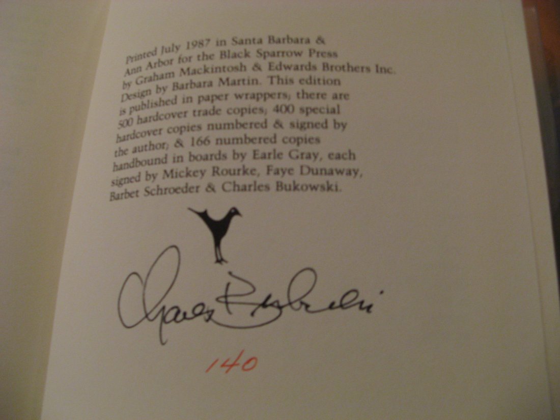 The Movie Barfly Screenplay Signed by Author,Cast&Crew - 3
